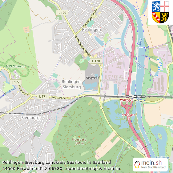 Rehlingen-Siersburg Kleinstadt Lageplan